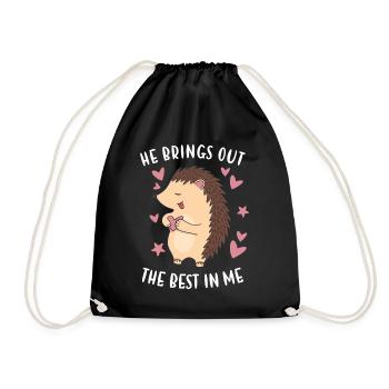 Hedgie, il fait ressortir le meilleur de moi hérisson - Sac de sport léger - noir - Devant