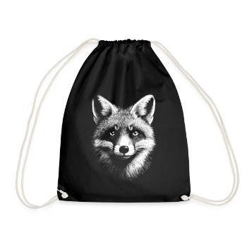 Fox Portrait Wild Animal Forest Animal Foxes Animals - Drawstring Bag - black - Front