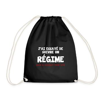 Diet but he was running too fast humor - Drawstring Bag - black - Front