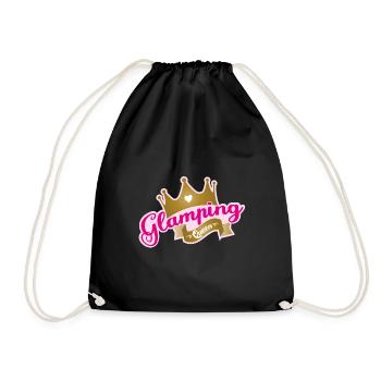 Glamping Queen Camping Camper Urlaub Natur - Turnbeutel - Schwarz - Vorne