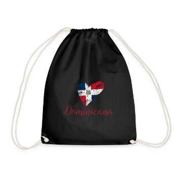 Dominican Republic Flag - Drawstring Bag - black - Front