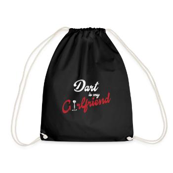 Dartpfeil Dartscheibe Hobby Dart Geschenk - Turnbeutel - Schwarz - Vorne