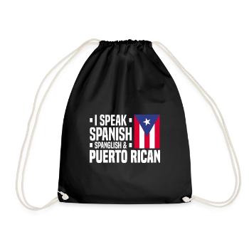 Puerto Rico Flagge | Puerto Ricaner Geschenkideen - Turnbeutel - Schwarz - Vorne