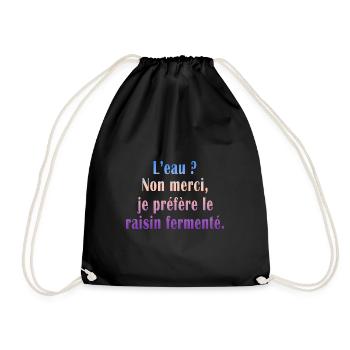 Daddy Humor Joke Fermented Grape Funny - Drawstring Bag - black - Front