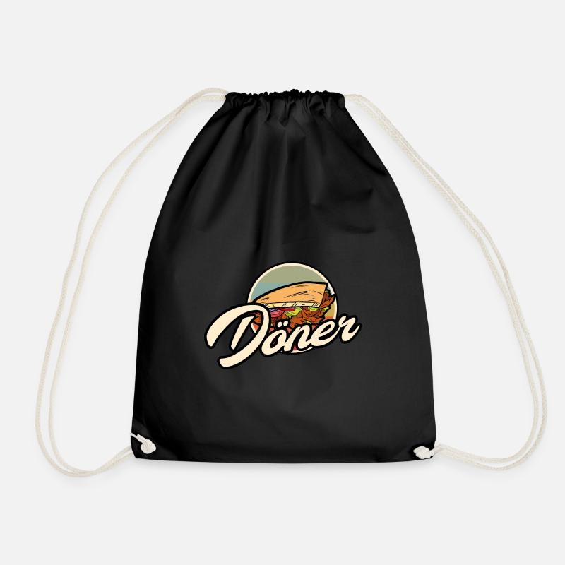 Vintage retro Döner Kebab - Turnbeutel - Schwarz