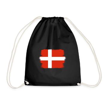 Dänemark Flagge Skandinavien Dänische Flagge Reise - Turnbeutel - Schwarz - Vorne