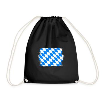 Bavaria Flag Used Look Bavarian Flag Vintage - Drawstring Bag - black - Front