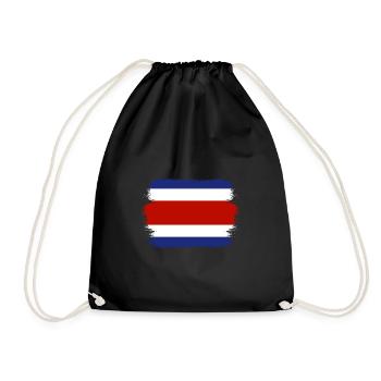 Costa Rica Flag Used Look Flag Vintage Home - Drawstring Bag - black - Front