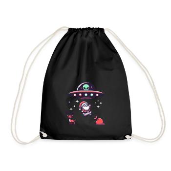 Santa Alien Abduction - Drawstring Bag - black - Front