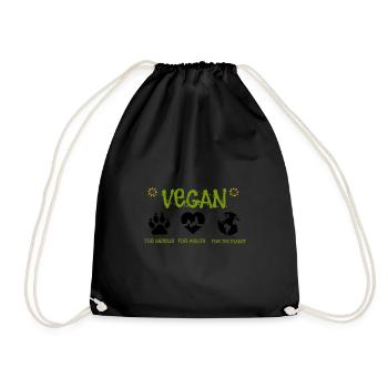 Végétalien pour les animaux, la santé et l'environnement. - Sac de sport léger - noir - Devant