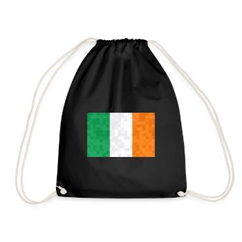 Ireland Flag Vintage Irish Flag Dublin - Drawstring Bag - black - Front