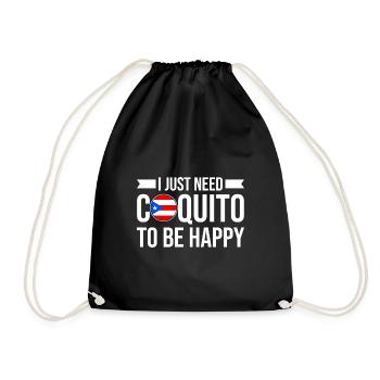 Puerto Rico Flagge | Puerto Ricaner Geschenkideen - Turnbeutel - Schwarz - Vorne