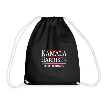 Kamala Harris 2024 for the election campaign - Drawstring Bag - black - Front