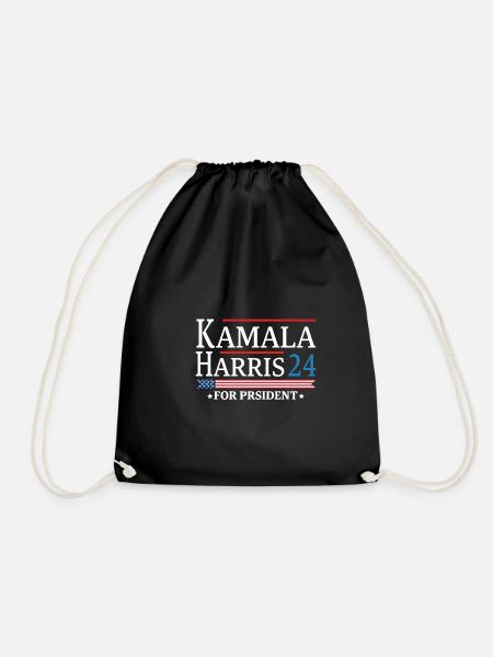 Kamala Harris 2024 für den Wahlkampf - Turnbeutel - Schwarz