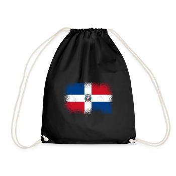 Dominican Republic Flag Dom Rep Flag Travel - Drawstring Bag - black - Front