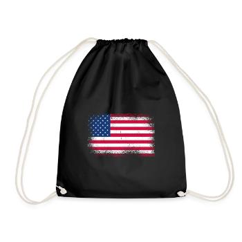 USA Flag America Flag Stars & Stripes Patriot - Drawstring Bag - black - Front