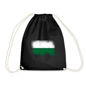 Sachsen Flagge Sächsische Fahne Ossi Urlaub SN - Turnbeutel - Schwarz - Vorne