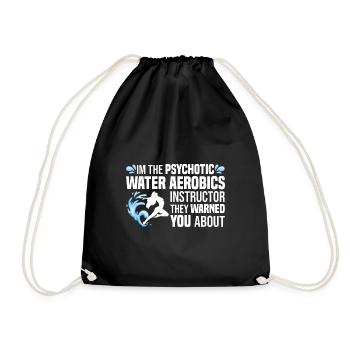 Wassergymnastik Geschenke | Water Aerobics Sport - Turnbeutel - Schwarz - Vorne