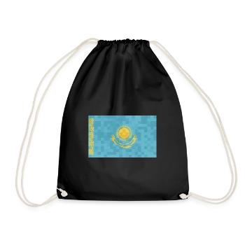 Kasachstan Flagge Kasachstan Fahne Kazakhstan - Turnbeutel - Schwarz - Vorne