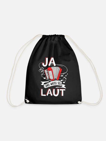 Ja das muss so laut Harmonika Akkordeon - Turnbeutel - Schwarz