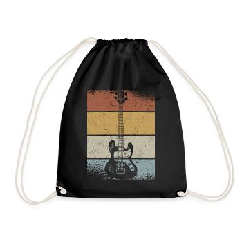 Retro Bass Guitar Musicien Bassiste Bassiste Bassiste - Sac de sport léger - noir - Devant