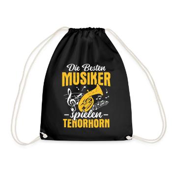 Tenorhornist Die besten Musiker spielen Tenorhorn - Turnbeutel - Schwarz - Vorne