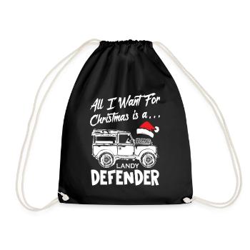 All I Want For Christmas is a Landy Defender - Drawstring Bag - black - Front