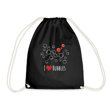 Heart, I love bubbles and red bubbles love me - Turnbeutel - Schwarz - Vorne