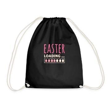 Easter loading - Ostern lädt lustiges Ostermotiv - Turnbeutel - Schwarz - Vorne