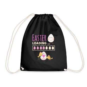 Easter loading - Ostern lädt lustiges Ostermotiv - Turnbeutel - Schwarz - Vorne