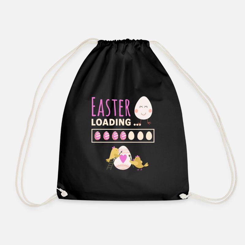 Easter loading - Ostern lädt lustiges Ostermotiv - Turnbeutel - Schwarz