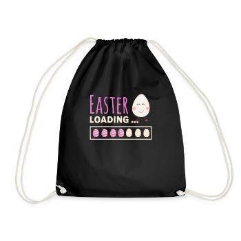 Easter loading - Ostern lädt lustiges Ostermotiv - Turnbeutel - Schwarz - Vorne