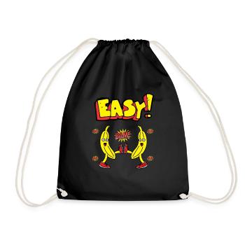 Bam Bam Easy Banana. Motivation Jungen und Mädchen - Turnbeutel - Schwarz - Vorne