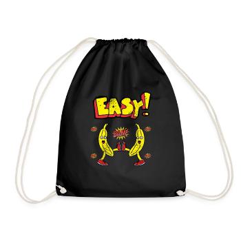 Bam Bam Easy Banana. Motivationsdesign used look - Turnbeutel - Schwarz - Vorne