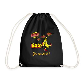 Bam Bam Easy Banana. Motivationsdesign für Kids. - Turnbeutel - Schwarz - Vorne
