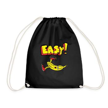 Bam Bam Easy Banana. Design mit Banane für - Turnbeutel - Schwarz - Vorne