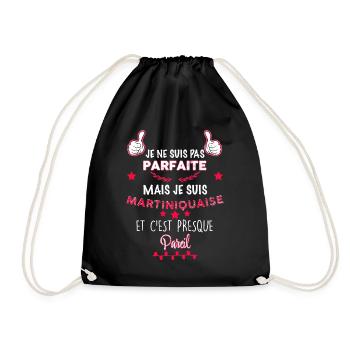 Femme Martinique Cadeau Humour - Sac de sport léger - noir - Devant
