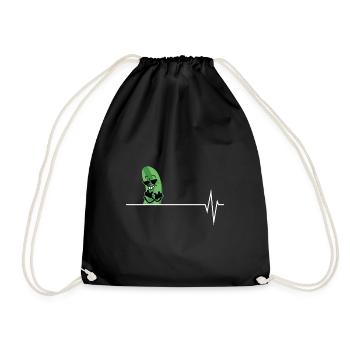Pouls de battement de cœur de concombre frais - Sac de sport léger - noir - Devant