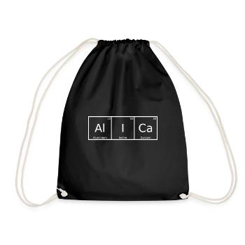 Alica Nom Prénom Chimie Tableau périodique Éléments - Sac de sport léger - noir - Devant