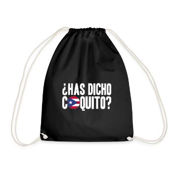 Puerto Rico | Puerto Ricaner Flagge Geschenkideen - Turnbeutel - Schwarz - Vorne