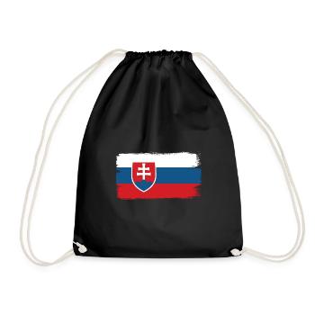 Slovakia flag vintage Slovak flag homeland - Drawstring Bag - black - Front
