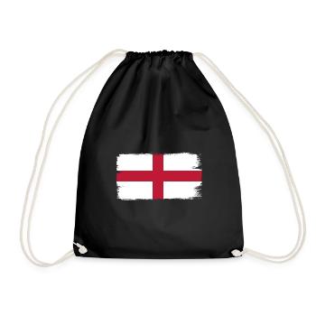 England Flag Vintage English Flag Used Look - Drawstring Bag - black - Front