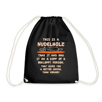 Nudelholz - Turnbeutel - Schwarz - Vorne