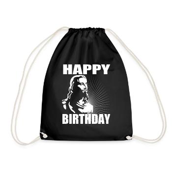 Happy Birthday - Turnbeutel - Schwarz - Vorne