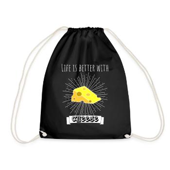 Fromage Suisse Hollande Gouda Emmentaler Cadeau - Sac de sport léger - noir - Devant