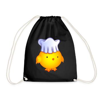 poussin cuisinier.png - Sac de sport léger - noir - Devant