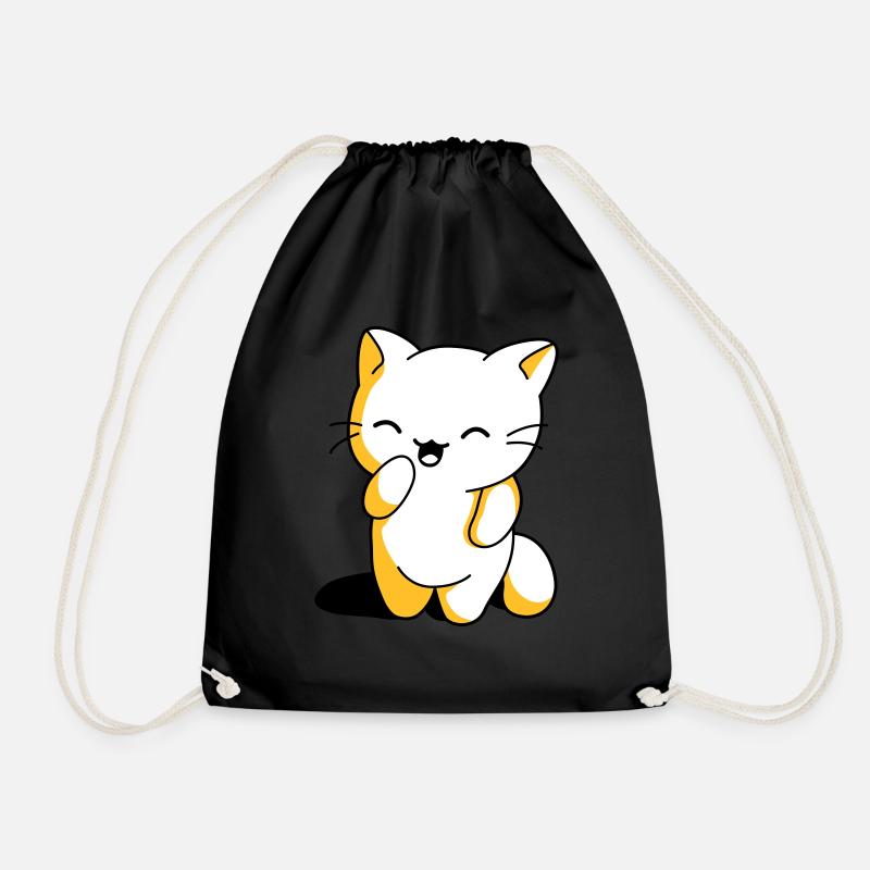 Kawaii Kätzchen witzig - Turnbeutel - Schwarz