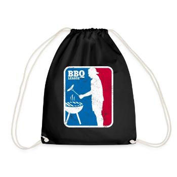 BBQ LIGA LOGO USED LOOK - Turnbeutel - Schwarz - Vorne