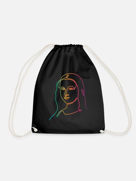 Leonardo's Mona Lisa in colors - Drawstring Bag - black