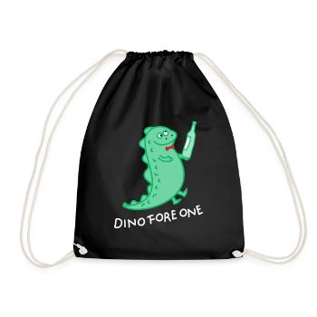 Dino for one (c) - Drawstring Bag - black - Front